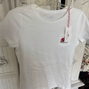 Vineyard Vines White Tee with Red Logo